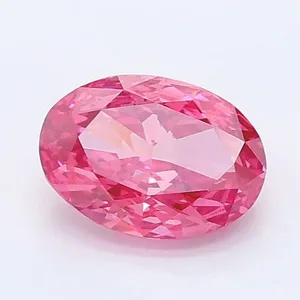 0.89ct OVAL Fancy Vivid Pink VS1 Coloured Lab diamond