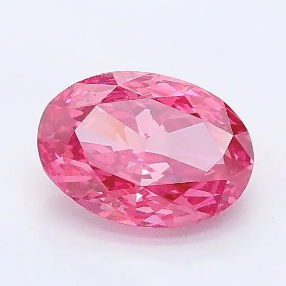 0.89ct OVAL Fancy Vivid Pink VS1 Coloured Lab diamond