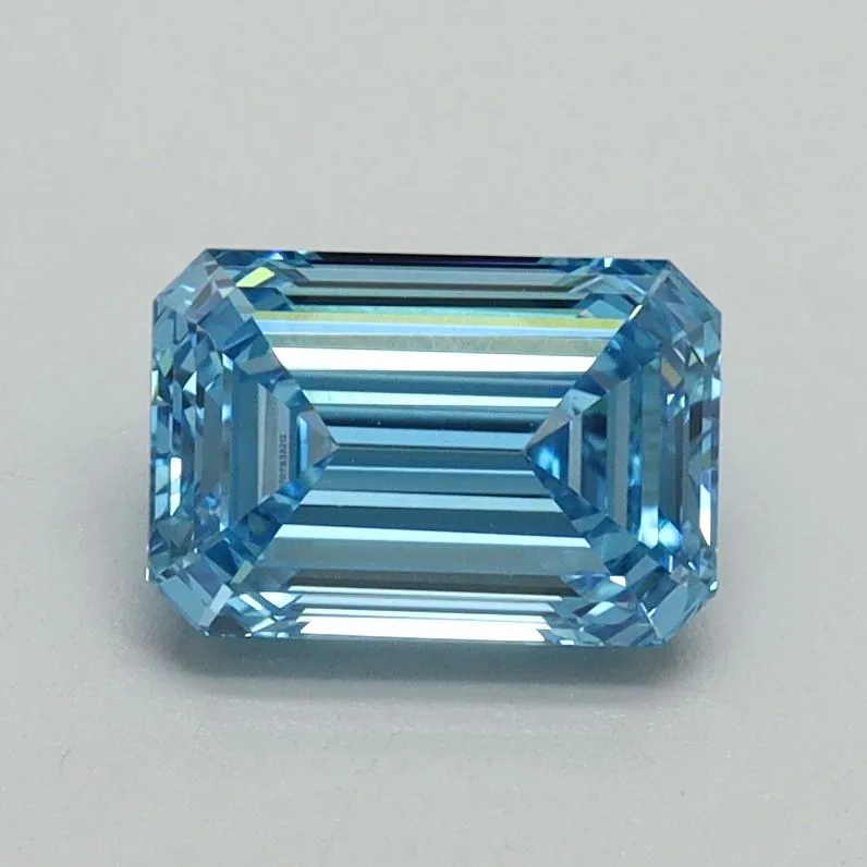 1.06ct EMERALD Fancy Vivid Blue VVS2 Coloured Lab diamond