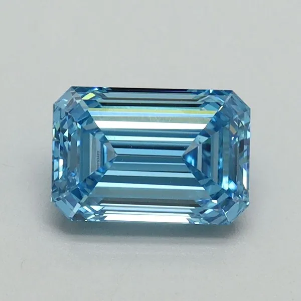 1.06ct EMERALD Fancy Vivid Blue VVS2 Coloured Lab diamond