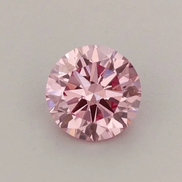 0.5ct ROUND Fancy Vivid Pink VS1 Coloured Lab diamond