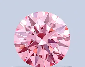 0.57ct ROUND Fancy Vivid Pink VS1 Coloured Lab diamond