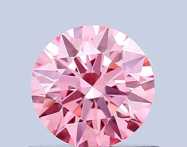 0.57ct ROUND Fancy Vivid Pink VS1 Coloured Lab diamond