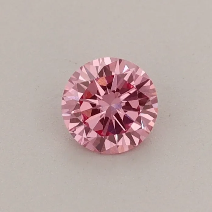 0.32ct ROUND Fancy Vivid Pink VS2 Coloured Lab diamond