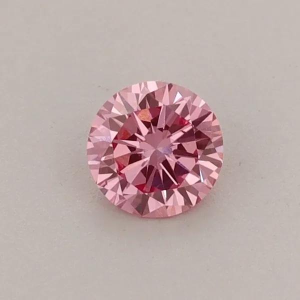 0.32ct ROUND Fancy Vivid Pink VS2 Coloured Lab diamond