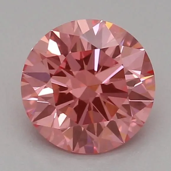 0.54ct ROUND Fancy Vivid Pink VVS2 Coloured Lab diamond