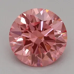 0.54ct ROUND Fancy Vivid Pink VVS2 Coloured Lab diamond