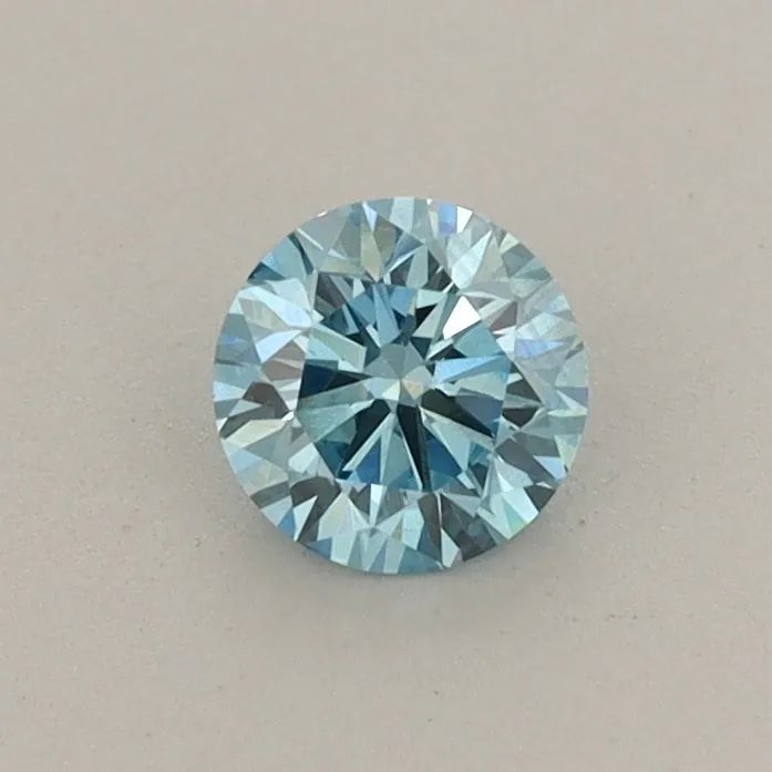0.41ct ROUND Fancy Vivid Blue SI1 Coloured Lab diamond