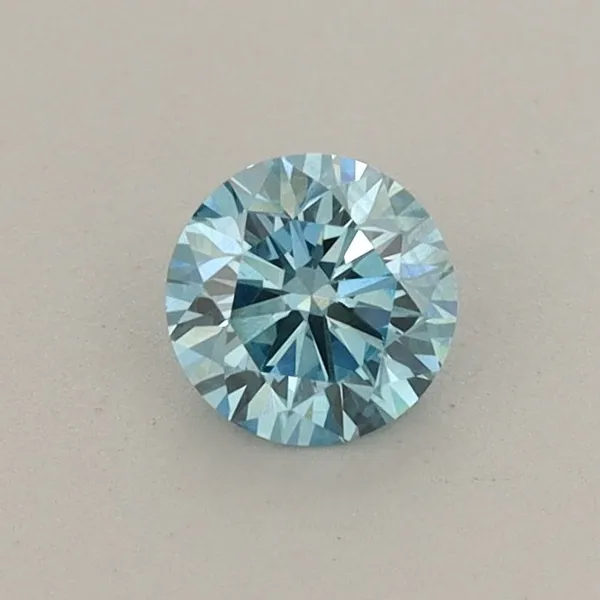 0.41ct ROUND Fancy Vivid Blue SI1 Coloured Lab diamond