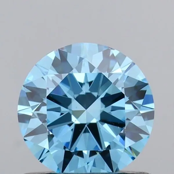 0.71ct ROUND Fancy Vivid Blue VS1 Coloured Lab diamond