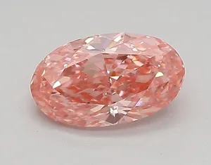 0.66ct OVAL Fancy Vivid Pink VS1 Coloured Lab diamond