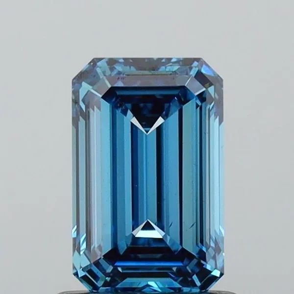 1.01ct EMERALD Fancy Vivid Blue VS2 Coloured Lab diamond