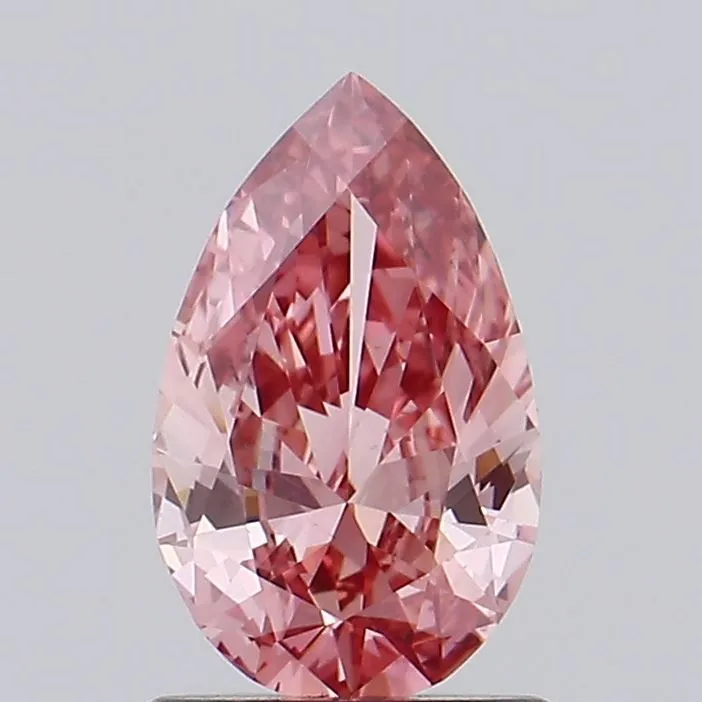 0.96ct PEAR Fancy Vivid Pink VS2 Coloured Lab diamond