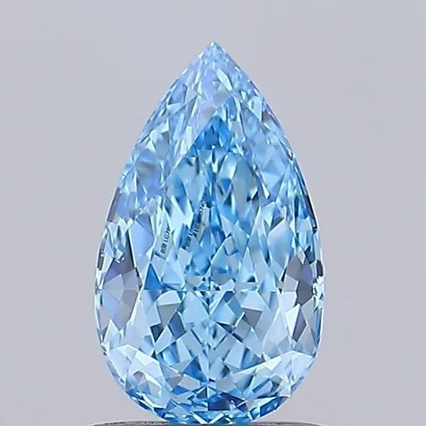 0.93ct PEAR Fancy Vivid Blue VS1 Coloured Lab diamond