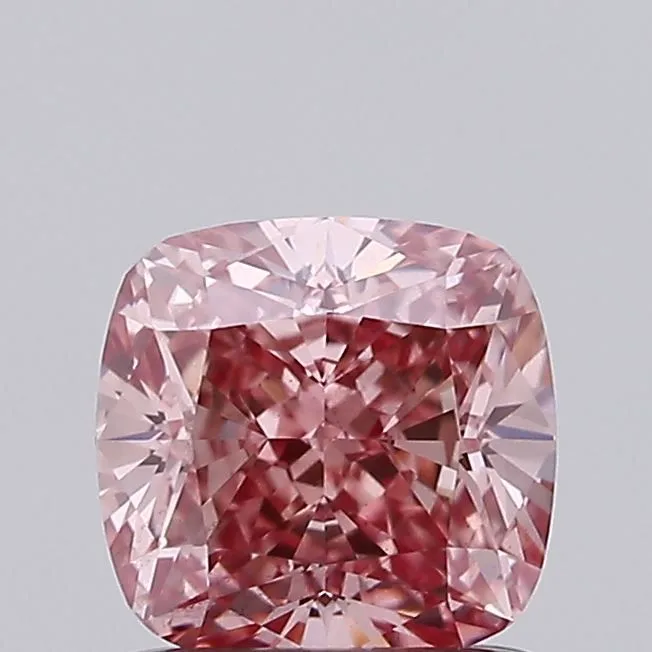1.07ct CUSHION Fancy Intense Pink VS2 Coloured Lab diamond