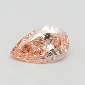 0.52ct PEAR Fancy Intense Orangey Pink VS1 Coloured Lab diamond