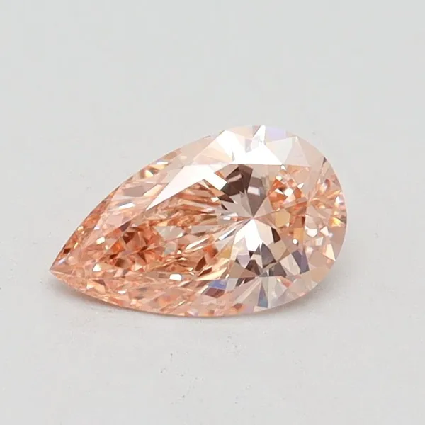 0.52ct PEAR Fancy Intense Orangey Pink VS1 Coloured Lab diamond