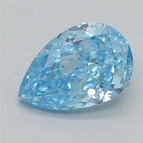 0.73ct PEAR Fancy Vivid Blue VVS2 Coloured Lab diamond