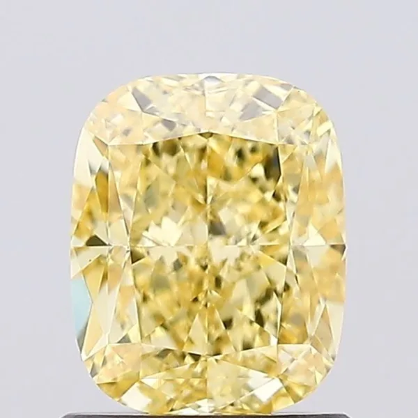 1.18ct CUSHION Fancy Intense Yellow VS1 Coloured Lab diamond