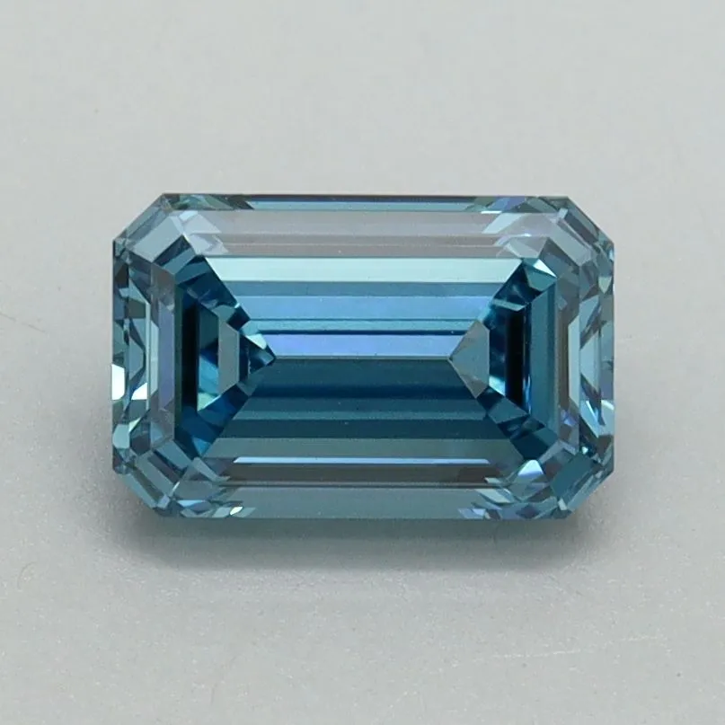 1.14ct EMERALD Fancy Vivid Blue VS1 Coloured Lab diamond