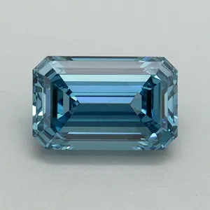 1.14ct EMERALD Fancy Vivid Blue VS1 Coloured Lab diamond
