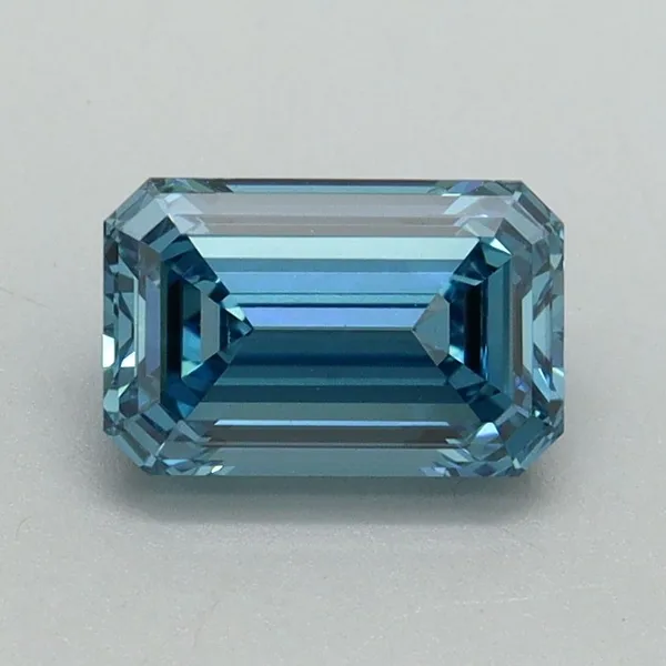 1.14ct EMERALD Fancy Vivid Blue VS1 Coloured Lab diamond