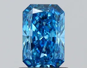1.09ct RADIANT Fancy Vivid Blue VS1 Coloured Lab diamond
