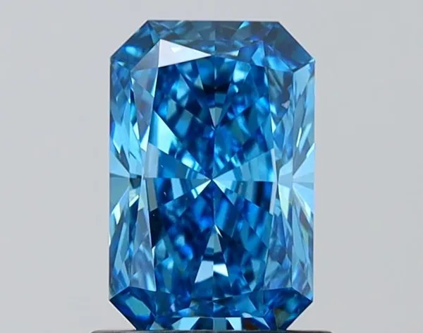 1.09ct RADIANT Fancy Vivid Blue VS1 Coloured Lab diamond