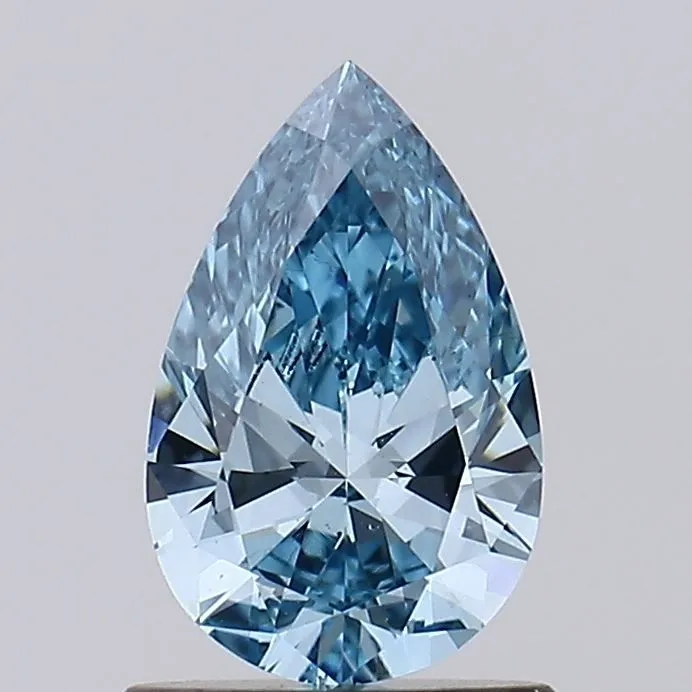 0.80ct PEAR Fancy Vivid Blue VS2 Coloured Lab diamond