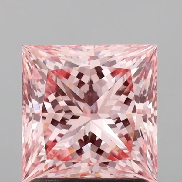 1.55ct PRINCESS Fancy Intense Pink VS1 Coloured Lab diamond