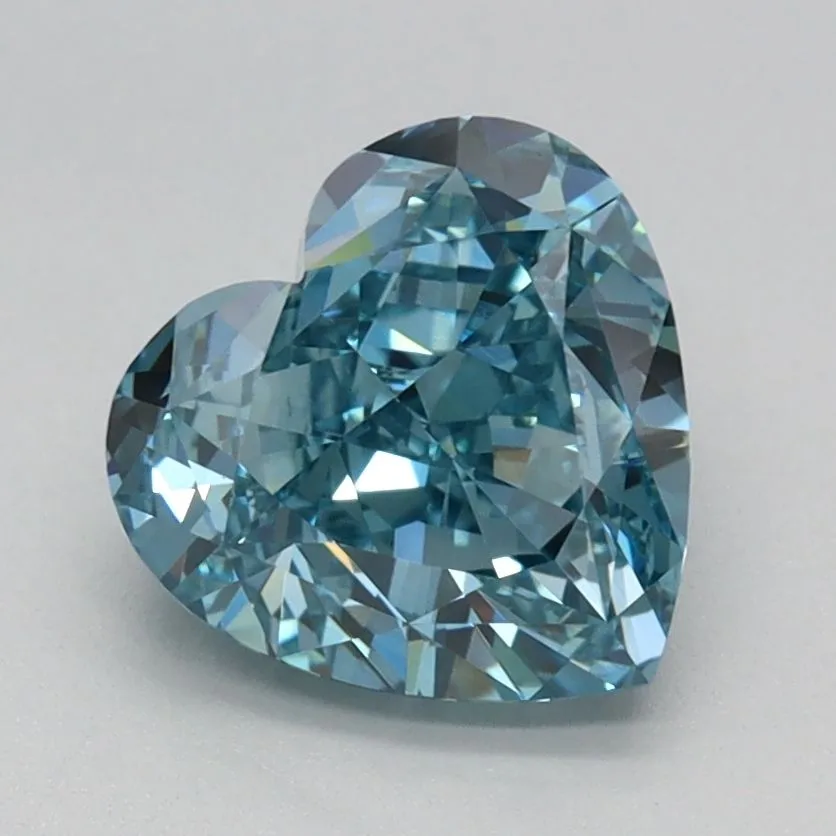 1.60ct HEART Fancy Vivid Blue VS2 Coloured Lab diamond