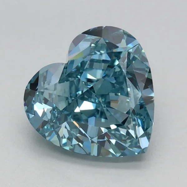 1.6ct HEART Fancy Vivid Blue VS2 Coloured Lab diamond