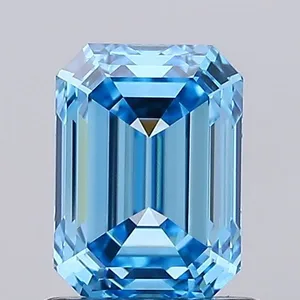 1.2ct EMERALD Fancy Vivid Blue VS1 Coloured Lab diamond