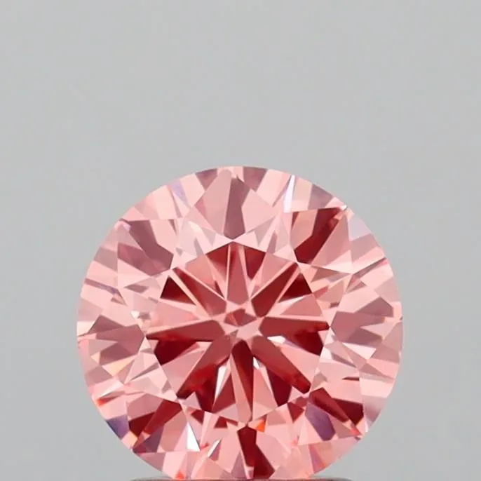 1.07ct ROUND Fancy Intense Pink VS1 Coloured Lab diamond