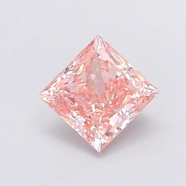 1.64ct PRINCESS Fancy Vivid Pink VS2 Coloured Lab diamond