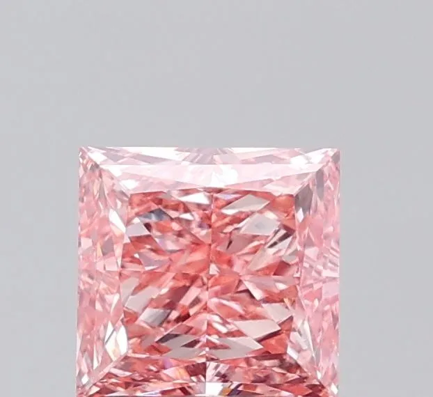 1.18ct PRINCESS Fancy Vivid Pink VS1 Coloured Lab diamond