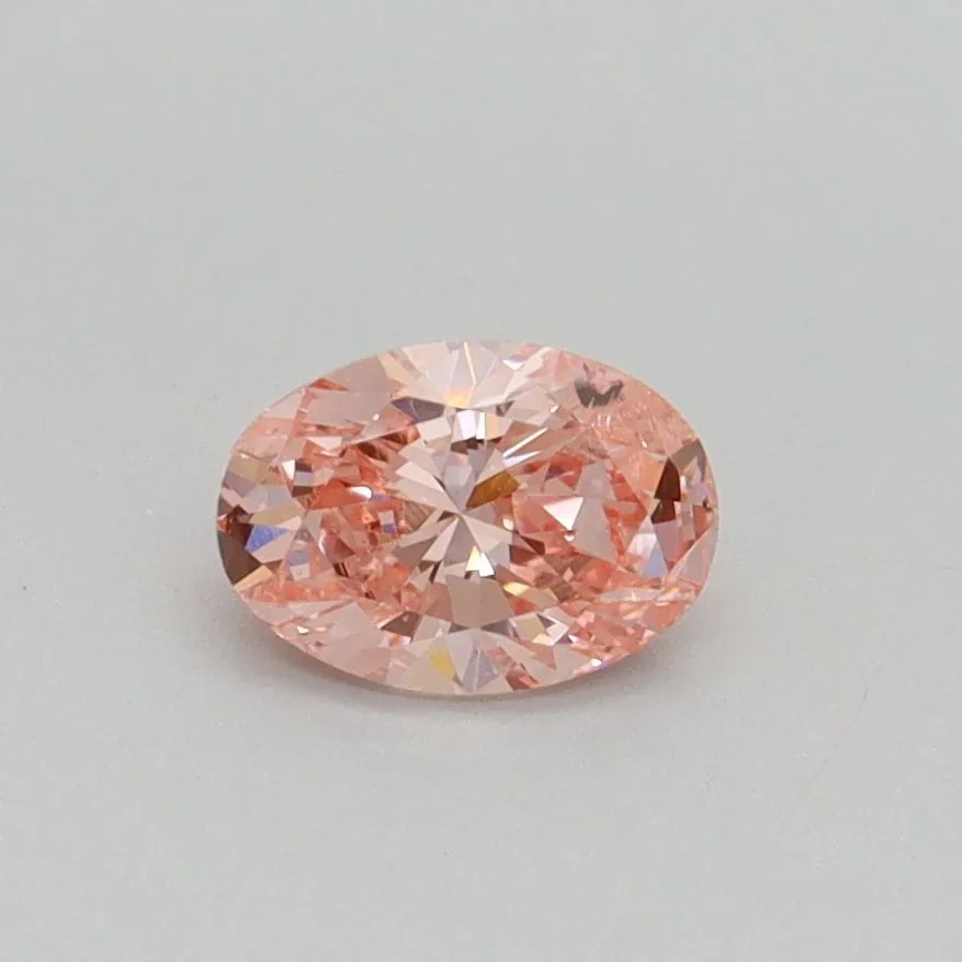 0.51ct OVAL Fancy Intense Pink SI2 Coloured Lab diamond
