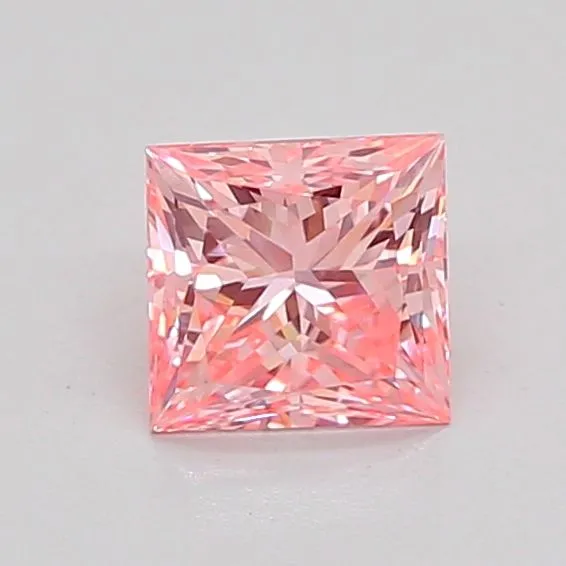 0.77ct PRINCESS Fancy Intense Pink VVS2 Coloured Lab diamond
