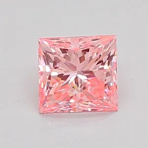 0.77ct PRINCESS Fancy Intense Pink VVS2 Coloured Lab diamond