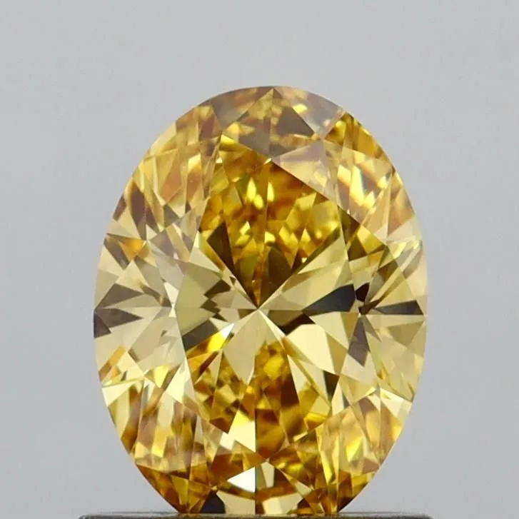 1.00ct OVAL Fancy Intense Yellow VS1 Coloured Lab diamond