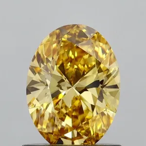 1ct OVAL Fancy Intense Yellow VS1 Coloured Lab diamond