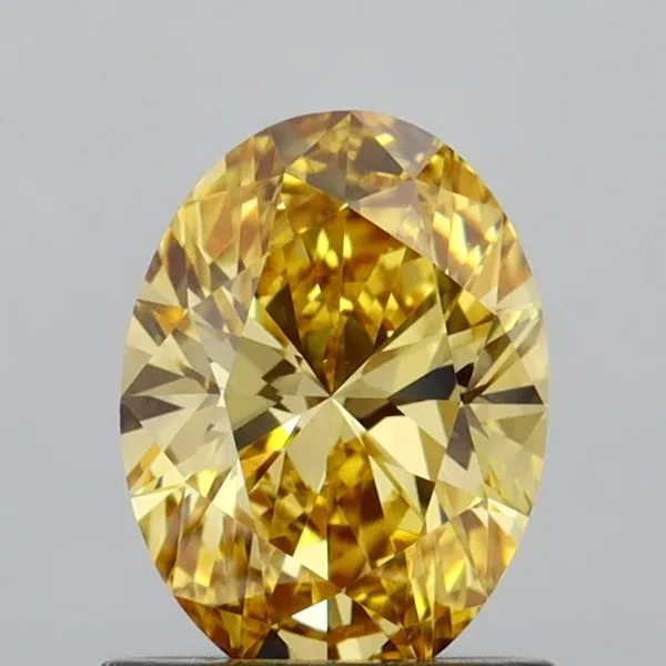 1ct OVAL Fancy Intense Yellow VS1 Coloured Lab diamond