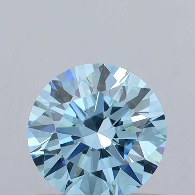 0.56ct ROUND Fancy Vivid Blue VVS2 Coloured Lab diamond