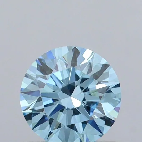 0.56ct ROUND Fancy Vivid Blue VVS2 Coloured Lab diamond