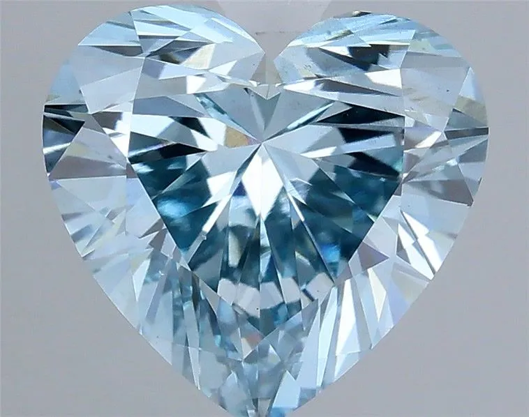 1.51ct HEART Fancy Vivid Blue VS2 Coloured Lab diamond