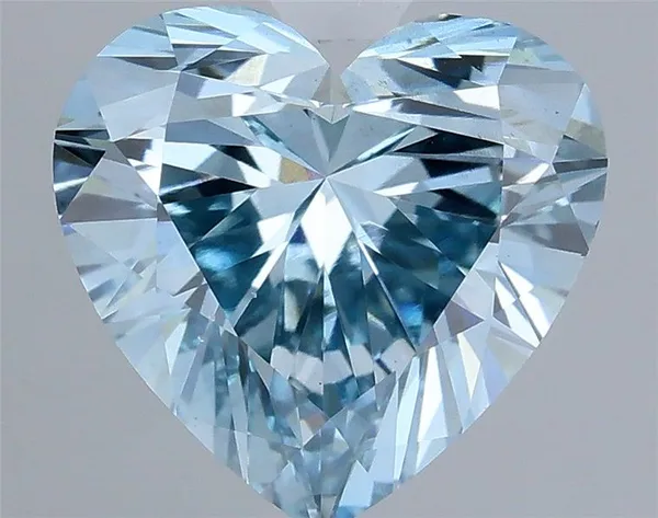 1.51ct HEART Fancy Vivid Blue VS2 Coloured Lab diamond