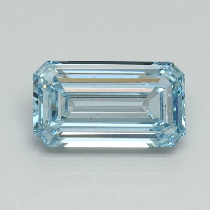 1.01ct EMERALD Fancy Intense Blue VS1 Coloured Lab diamond