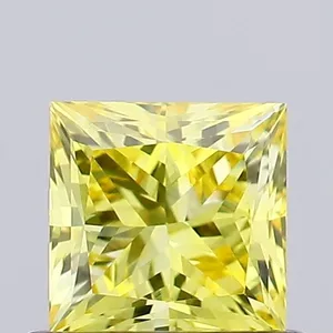 0.66ct PRINCESS Fancy Vivid Yellow VVS2 Coloured Lab diamond