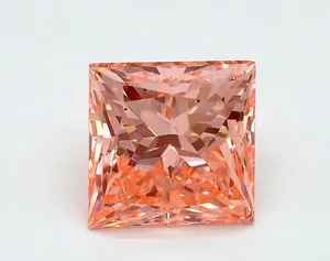 2ct PRINCESS Fancy Vivid Pink SI1 Coloured Lab diamond
