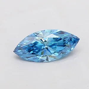 0.99ct MARQUISE Fancy Vivid Blue VS1 Coloured Lab diamond